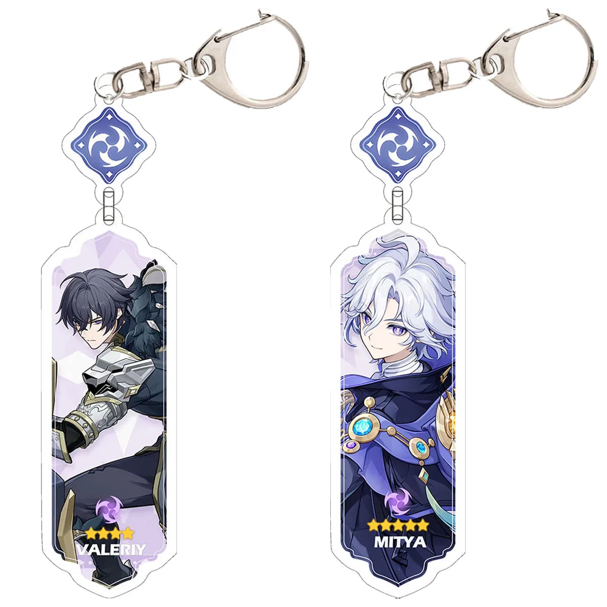 Anime Genshin Impact VARKA Schlüsselanhänger Furina Hutao Zwischenschicht-Schlüsselanhänger Zubehör Niedlicher Taschenanhänger Schlüsselring für Fans Geschenk