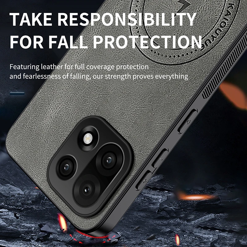 Luxury Leather Skin Magnetic Magsafe Protective Phone Case
