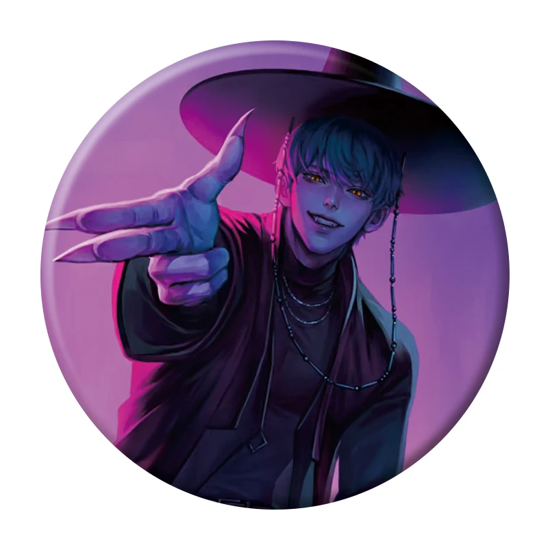 58mm Kpop Demon Hunters Jinu Brooches Pins Cosplay Men