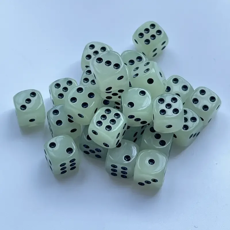 10pcs/set Luminous Dice 16mm Circular Black Dot Dice Nightclub Bar KTV Boutique Entertainment Luminous Dice Set