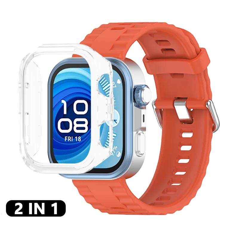 Enhanced Silicone Band and Protective Case for Smartwatch - Sport Bracelet Accessory