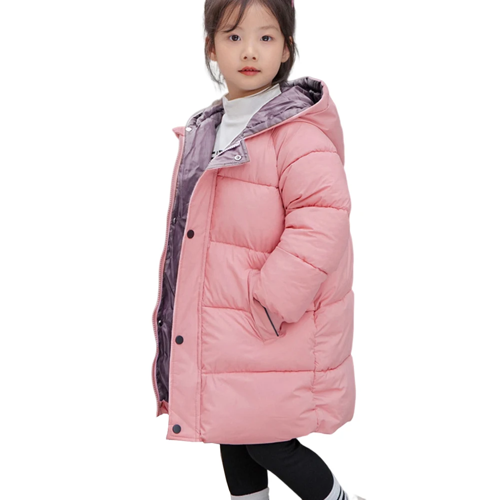 

Long Down Coats for Boys Girls Padded Puffer Jackets Casual Winter Outerwear Hooded Lightweight Warm Tops Overcoat