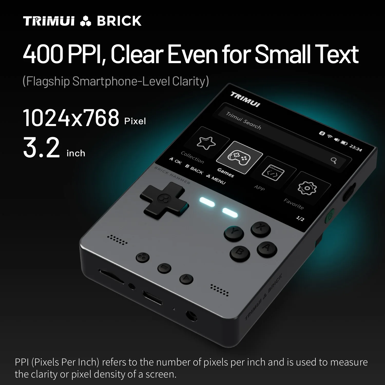 Trimui Brick Hammer Metal Handheld 3.2 Inch Hd Screen Gaming Console Portable Video Player Open Source Linux System Gamer Custom
