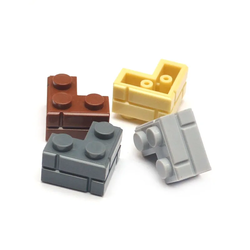 Puzzle toys building blocks toys Wall striped bricks MOC 2+1 right angle corner L-shape building blocks toys palace castle figures military house transparency