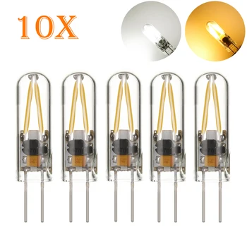 10PCS Mini G4 Led Light Bulbs 3W AC/DC 12V Filament Bulb Glass Lamps Cool Warm White Lamp Cob Spotlights For Living Room