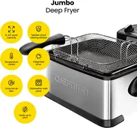 4.5 Liter Deep Fryer w/Basket Strainer, XL Jumbo Size, Adjustable Temperature & Timer, Perfect for Fried Chicken, Shrimp 2