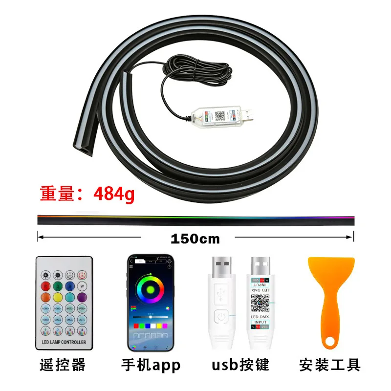ตัวเลือกสินค้า กระจก LED รถยนต์ ปรับสีได้ ควบคุมผ่านแอปและรีโมท