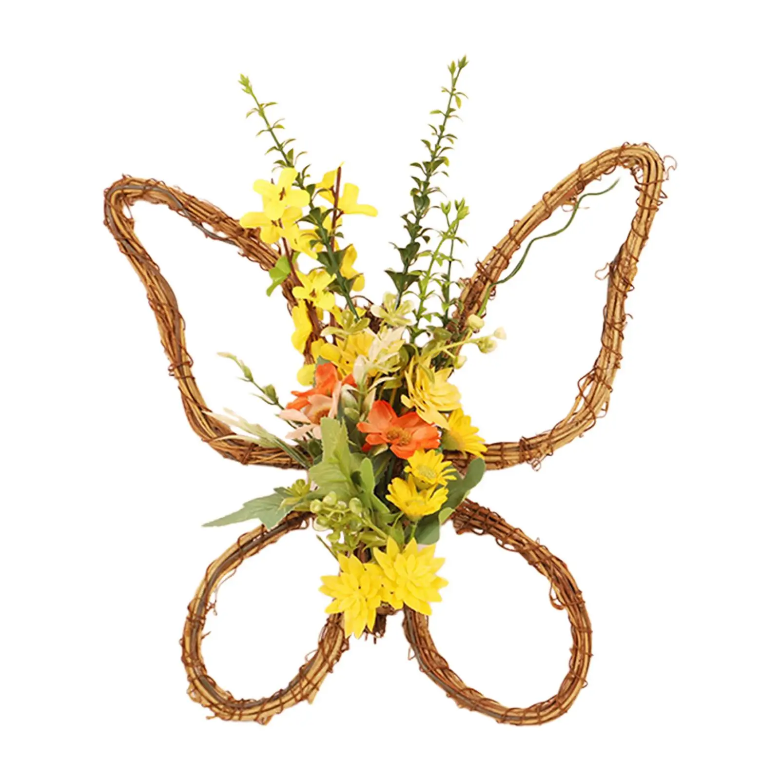 Easter Wreath Spring Summer Wreath Decoration Indoor Wall Hanging Artificial Flower Wreath Garland for Home Farmhouse Wall