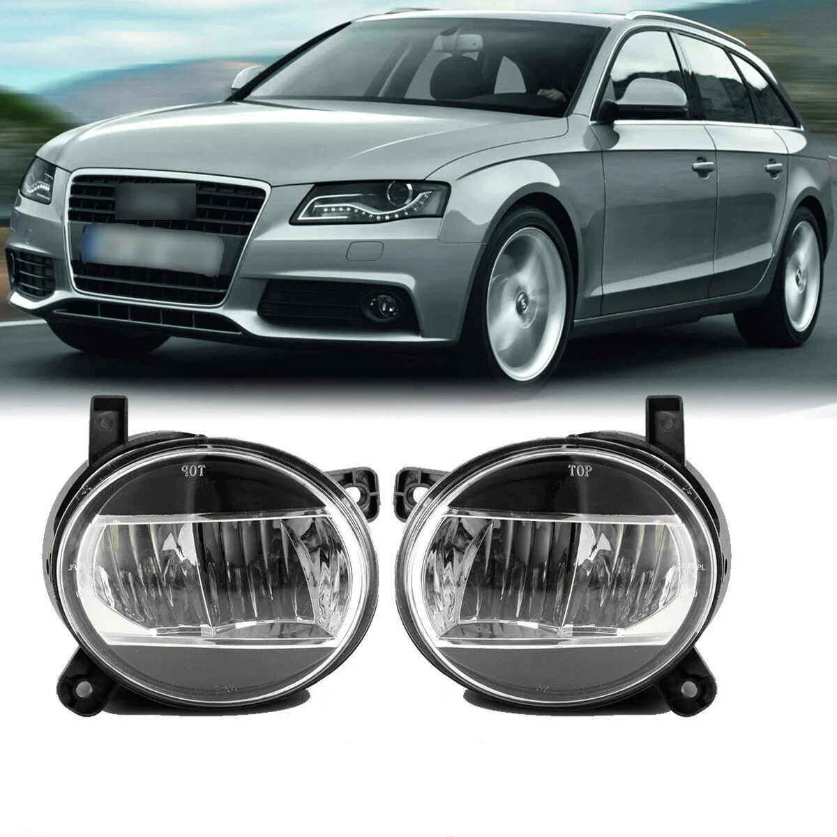 2X Front Bumper Cover Trim Fog Light Grille Bezel Insert For Audi
