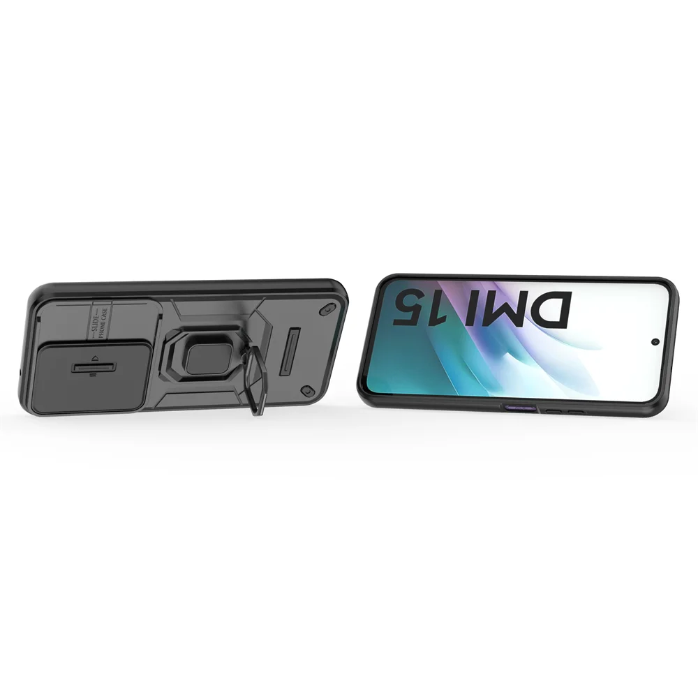 Luxury Ring + Movable Window Back Cover Armor Phone Case