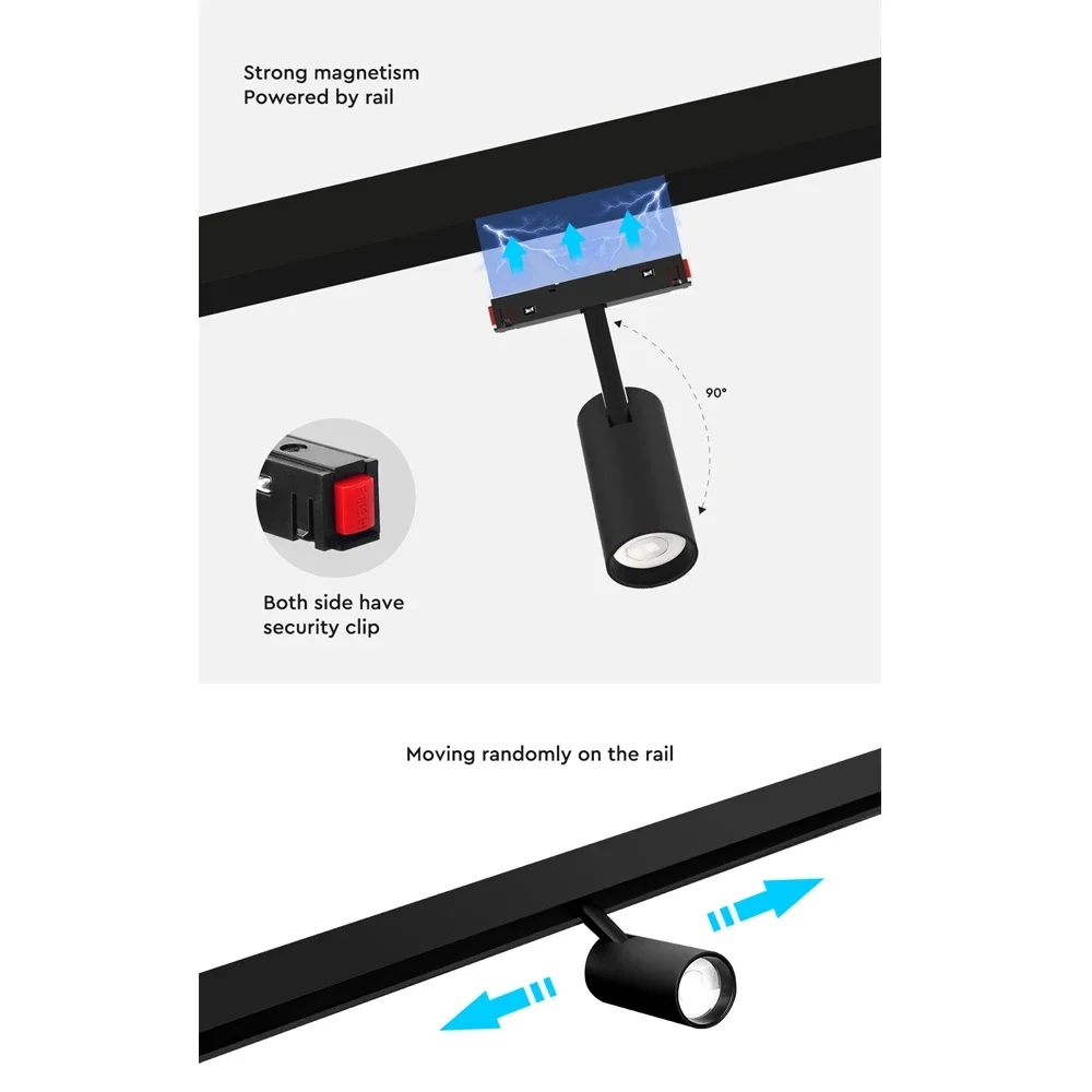 Miboxer 스마트 천장 조명, 마그네틱 LED 스포트라이트, RGBCCT, 듀얼 화이트 CCT, 2.4GHz, 6W, 12W, 25W, 48V, 밀라이트 2.4G RF 리모컨