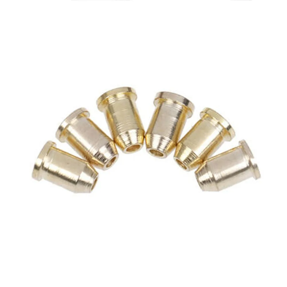 

6PCS Stainless Steel Through Body Ferrules Vintage Style Guitar String Mounting Part For Guitars In Silvery/Golden/Black