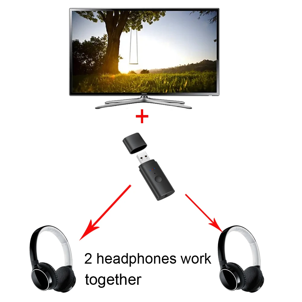 Bluetooth transmitter for two headphones sale