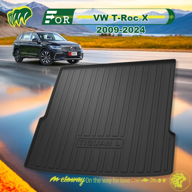 

For VW T-Roc X 2009-2024 Custom Fit Car Trunk Mat All Season Black Cargo Mat 3D Shaped Laser Measured Trunk Liners