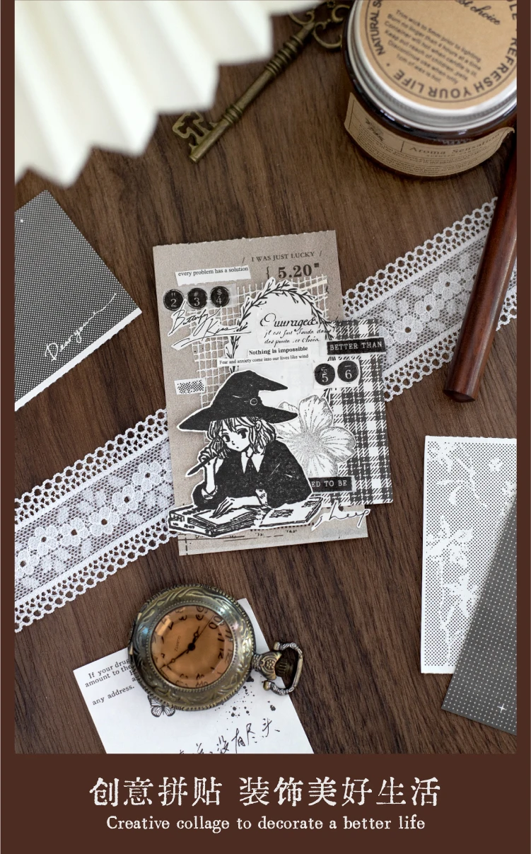 30 stücke Retro Einfache Memo Material Sammelalbum Hintergrund Papier Kreative Collage Junk Journal DIY Handgemachte Ästhetische Handwerk Papier – Detail 6