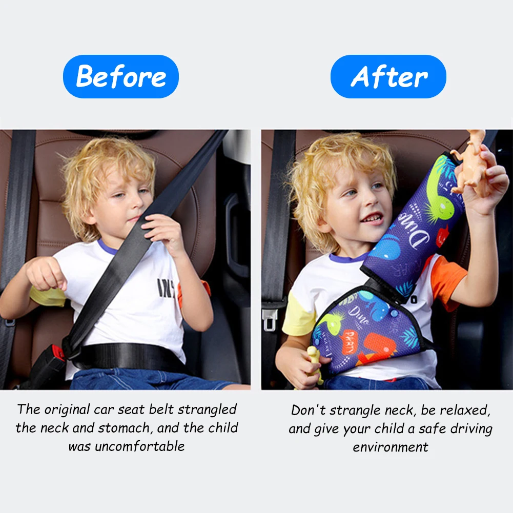 Uqiangy Seat Belt Cover Pad & Seatbelt Adjuster,Kids Seatbelt Cushion Seat Strap Cover Shoulder Neck Headrest Pillow Adult Toddler Baby Child Pink