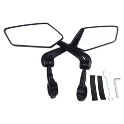 360° Rotatable Bicycle Handlebar Rear View Mirror for Enhanced Riding Safety (Black)