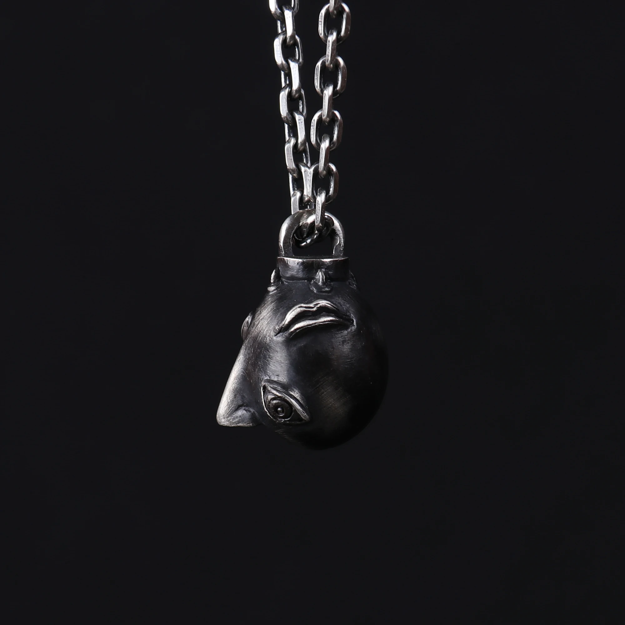 Handmade 27g 925 Sterling Silver Behelit Pendant beherit Necklace The egg of king open eyes Smooth Version