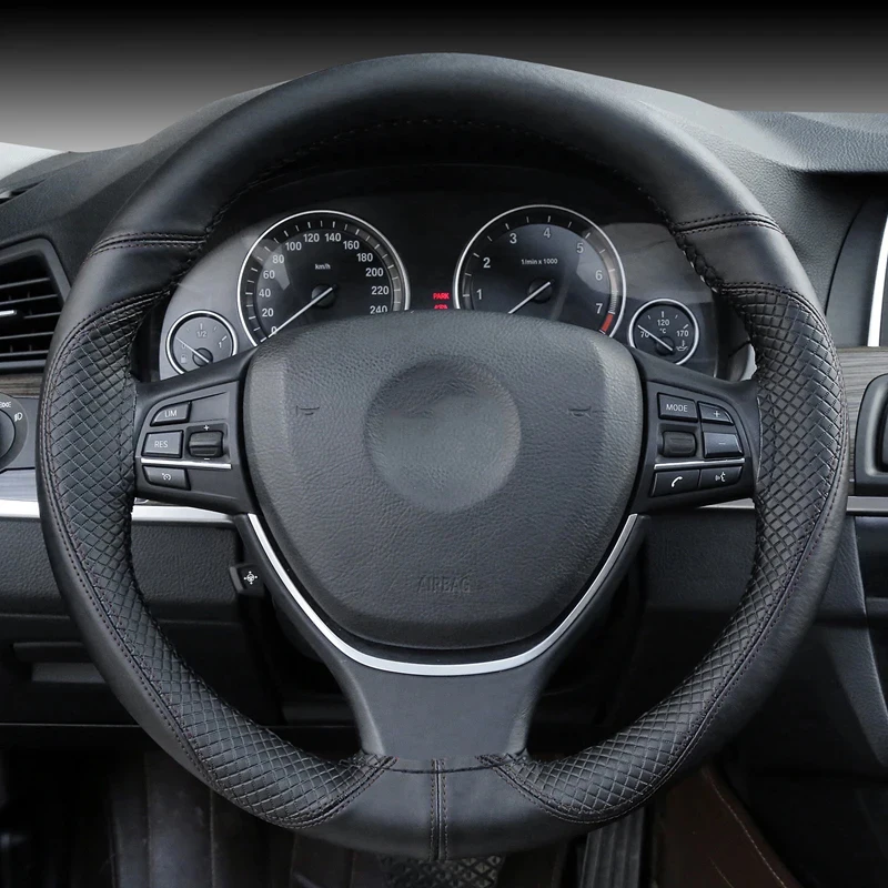 Steering wheel cover Genuine Leather 38cm Soft Anti-slip