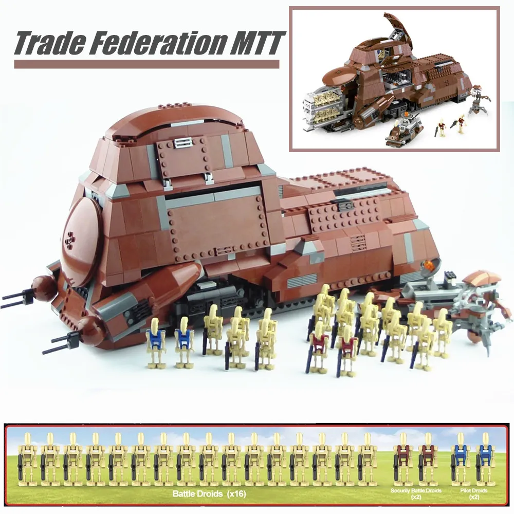 

New In Stock Fit 7662 05069 Trade Federation MTT Containerized Troop Carrier Building Blocks Toys for Children Christmas Gift