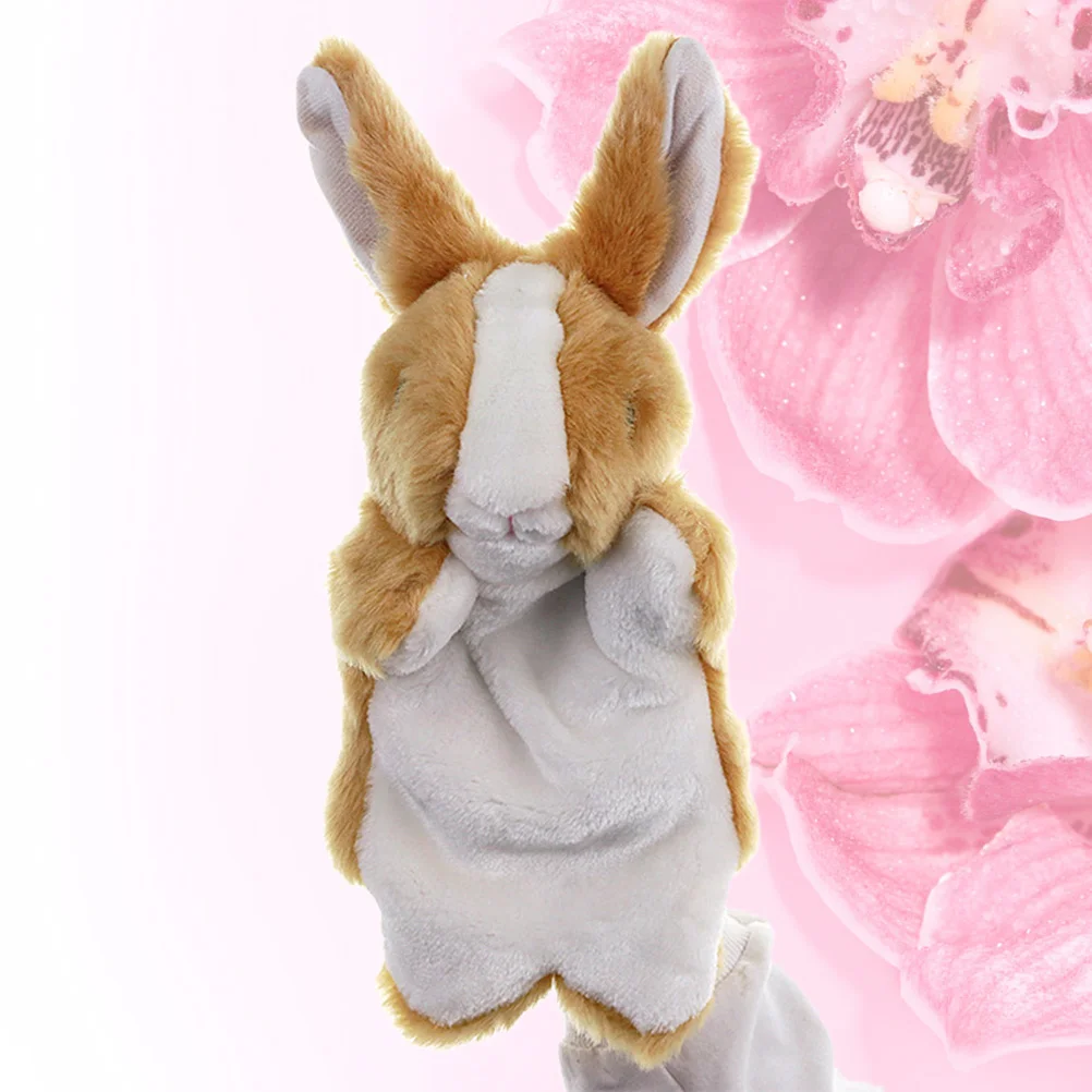 Cartoon Rabbit Toy Plush Hand Puppet Story Telling Prop Role Play Accessory Party Favor For Parent Child White