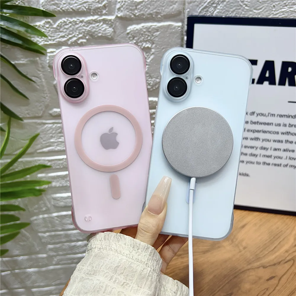 Frameless Slim Magnetic Frosted Matte Case with Transparent Lens Cover