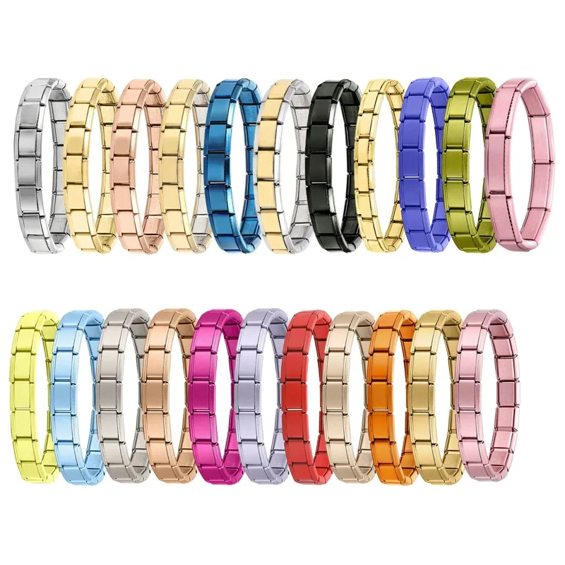 Italian Elastic Charm Bracelet High Quality Stainless Steel 9MM Width