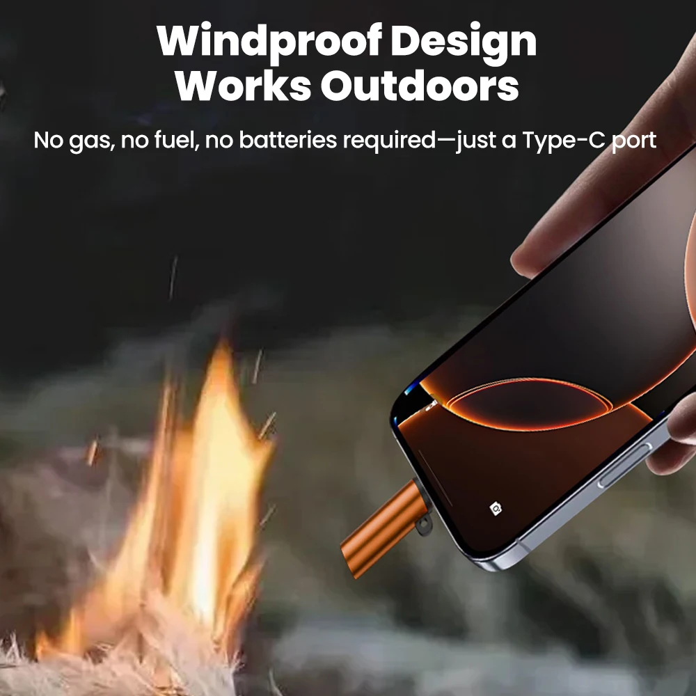 타입 C 미니 시가렛 라이터 휴대폰 OTG 전원 공급 블로우-투-이그나이트 자동 차단 배터리 없음 불꽃 없음 시가렛 라이터 어댑터