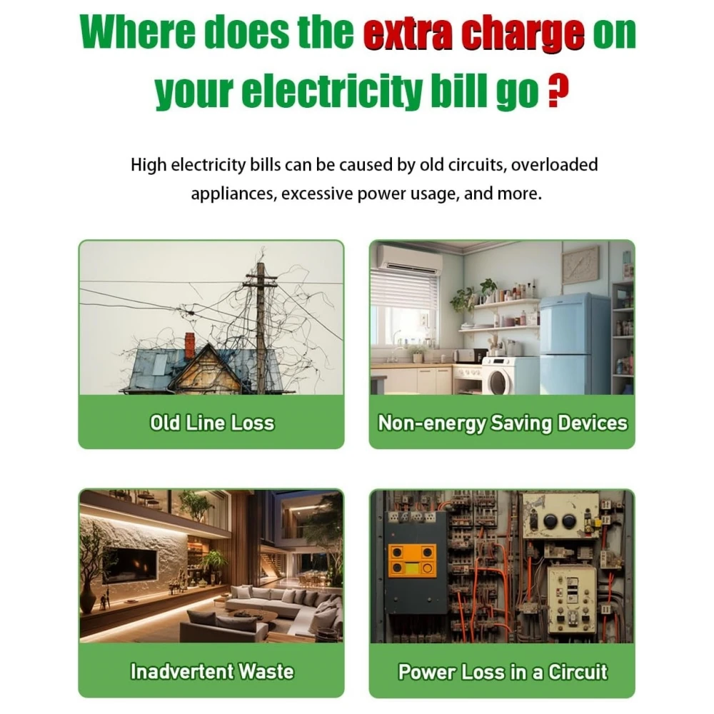 Power Saver Smart Electricity Saving Box Intelligent Energy Saver Power Factor Saving Device Cost Reducing for Household Office