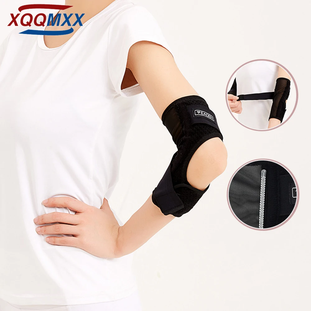 

Adjustable Elbow Support with Dual-Spring Stabilizer, Elbow Strap for Golfers Elbow, Tennis Elbow, Arthritis, Tendonitis, Sports