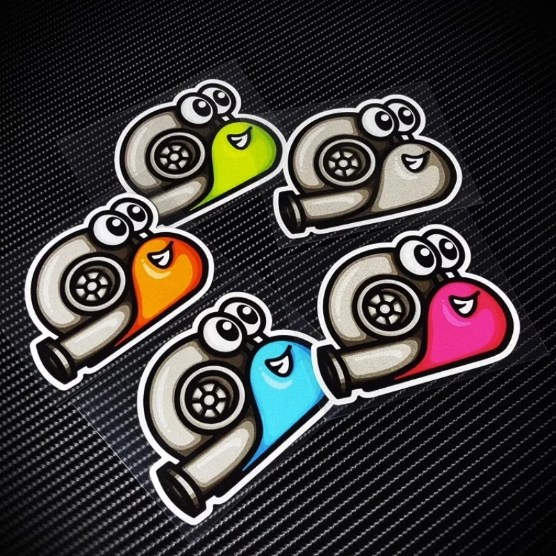 Motocross Stickers Snail Turbo Anime Funny Decal Cover Scratches Waterproof JDM Decoration Racing Helmet Moto Tank Body Sticker