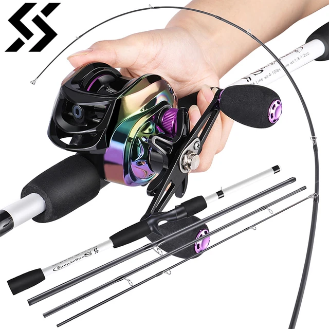 Sougayilang Fishing Rod Reel Combo Portable 4 Section Lure Fishing Rod And  7.2:1 Gear Ratio Ultra Light Weight Baitcasting Reel - Rod Combo -  AliExpress