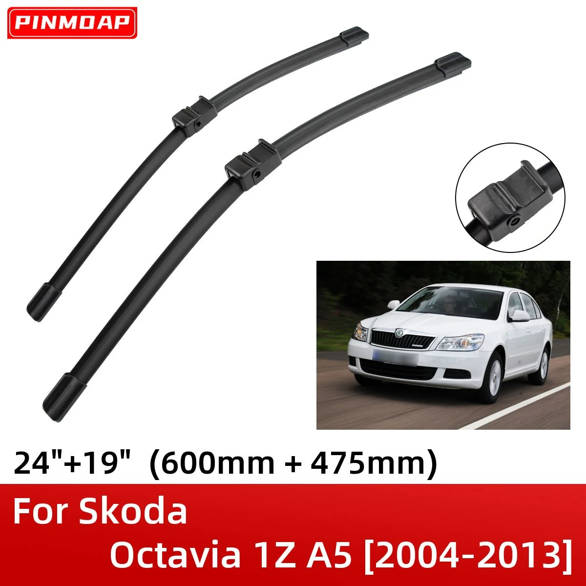 For Skoda Octavia 1z A5 20042013 24"+19" Front Windshield Wiper Blades