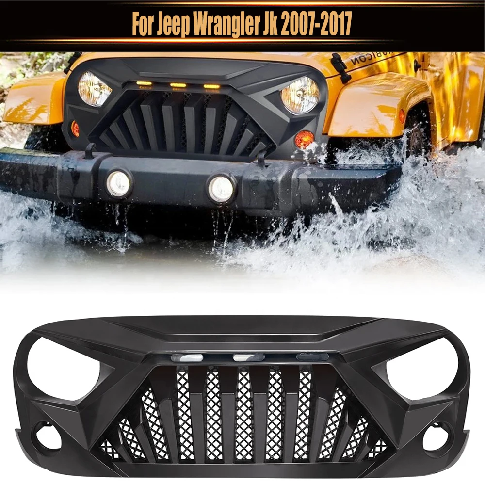 

Mesh Mask Cover Auto Grill Grills Exterior Car Accesories Modified Front Racing Grille Grills Fit For Jeep Wrangler Jk 2007-2017
