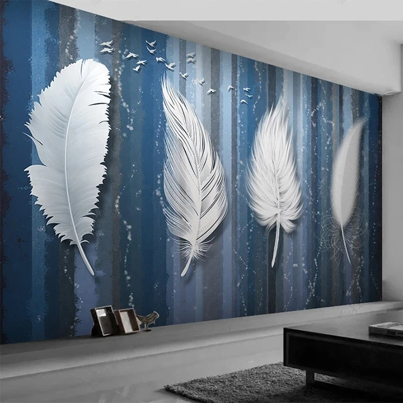 

Custom Mural Wallpaper Modern 3D Fashion Feather Abstract Art Wall Painting Living Room TV Sofa Bedroom Home Decor 3D Wallpapers