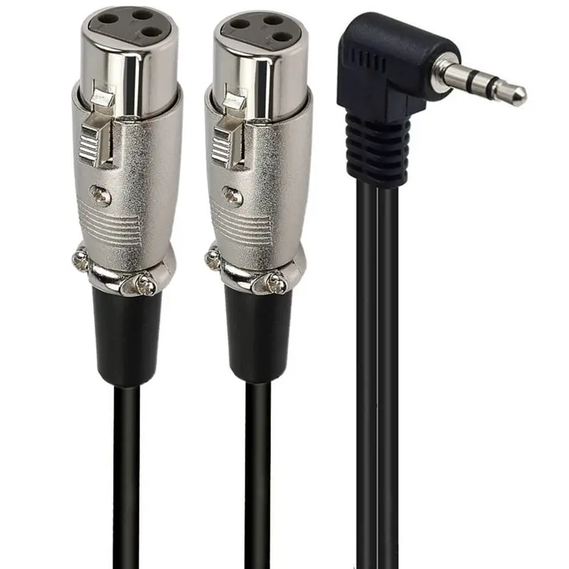 90 ° 팔꿈치 3.5 남성 - 2 * XLR 남성/여성 헤드 와이어 3.5 M - 듀얼 XLR M/F Y 케이블 3.5 남성 - 2XLR 남성 및 여성