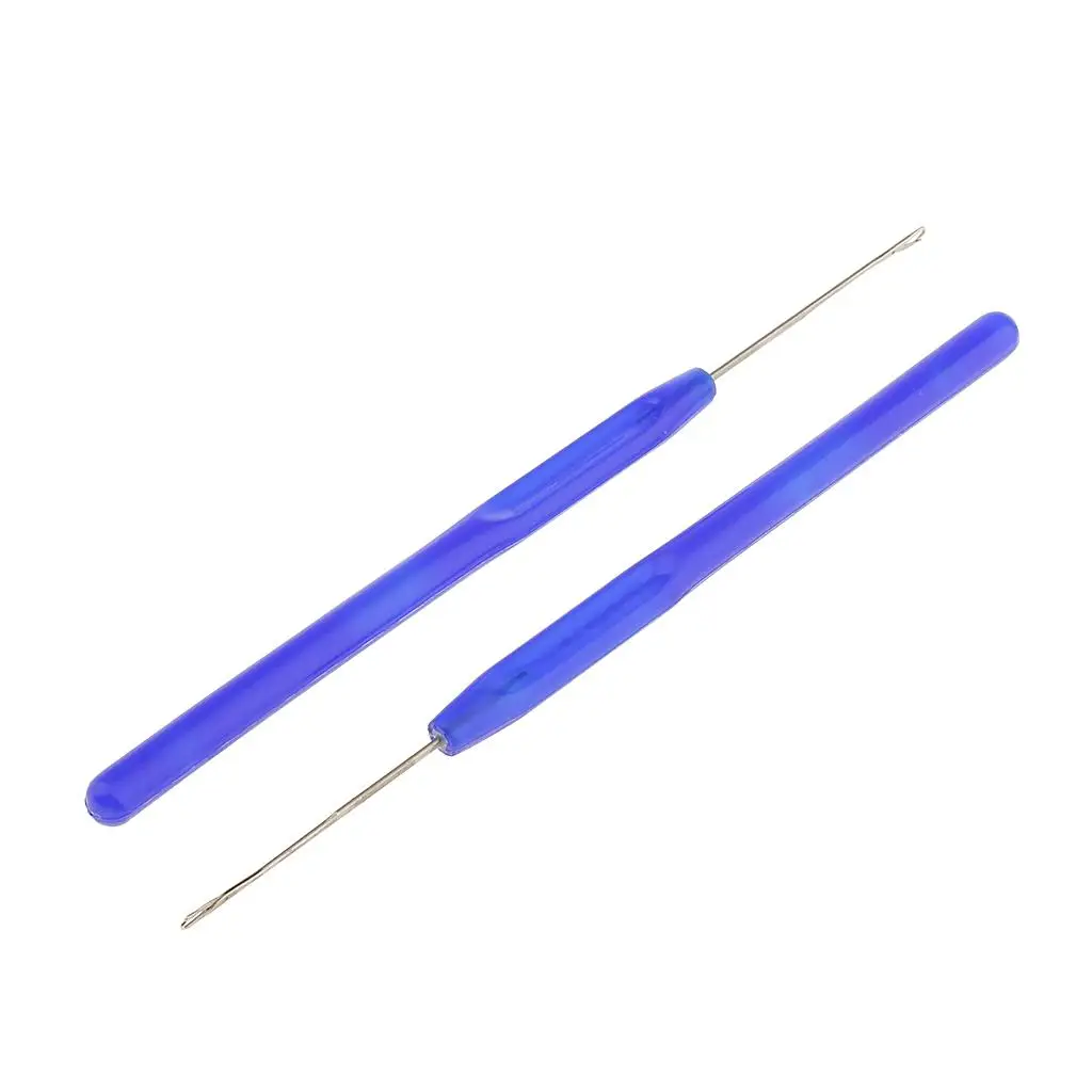 5 Pieces Professional Pulling Hook Crochet Tools for Extensions , Blue