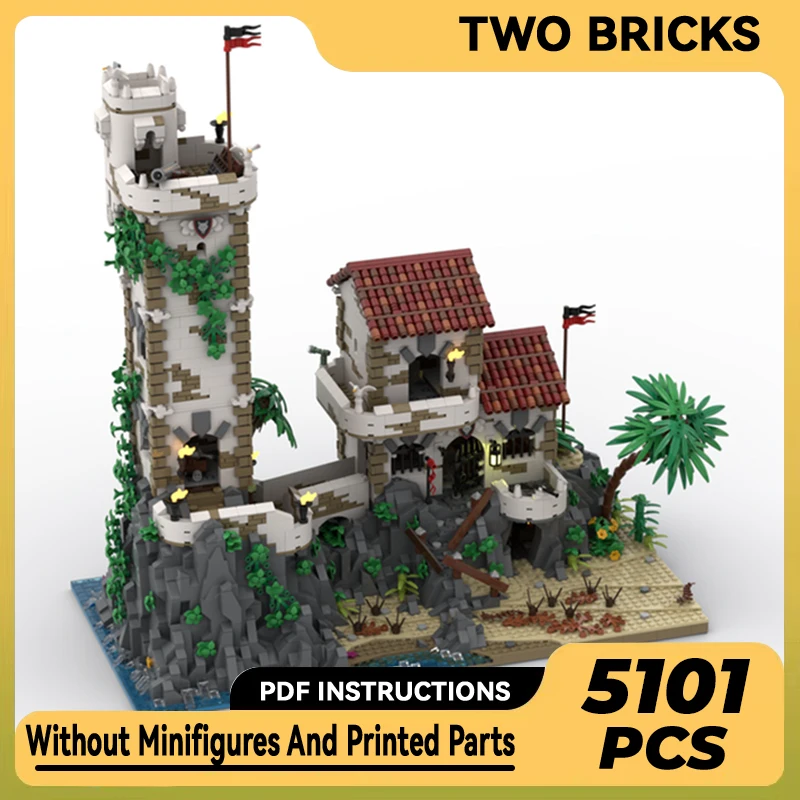 

Moc Building Blocks Medieval Model Old Guard House And Tower Technical Bricks DIY Assembly Construction Toys Childr Holiday Gift