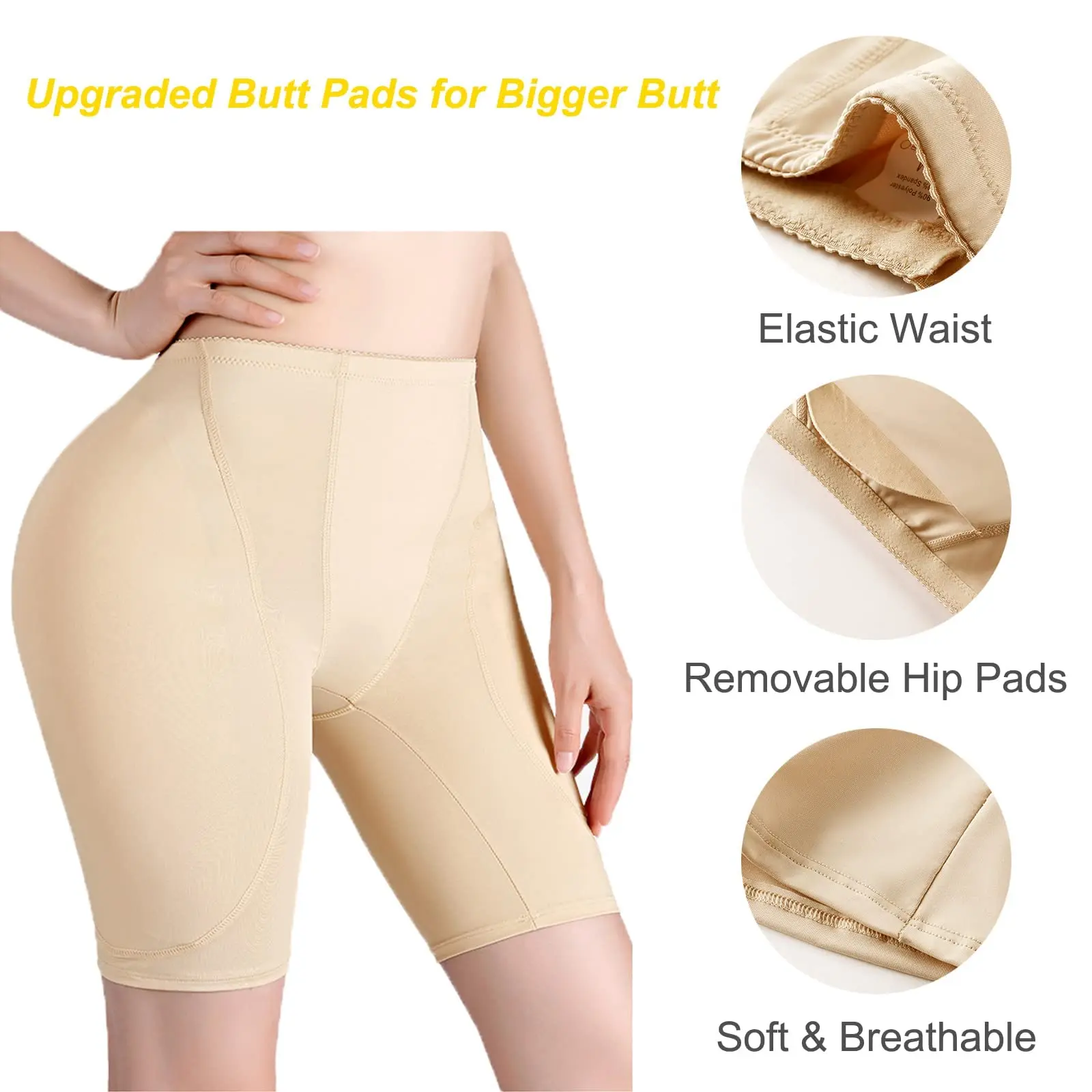 Butt Pads for Bigger Butt Hip Pads Hip Enhancer Upgraded Sponge Padded Butt Lifter Panties BBL Shapewear Tummy Control for Women spanx shorts