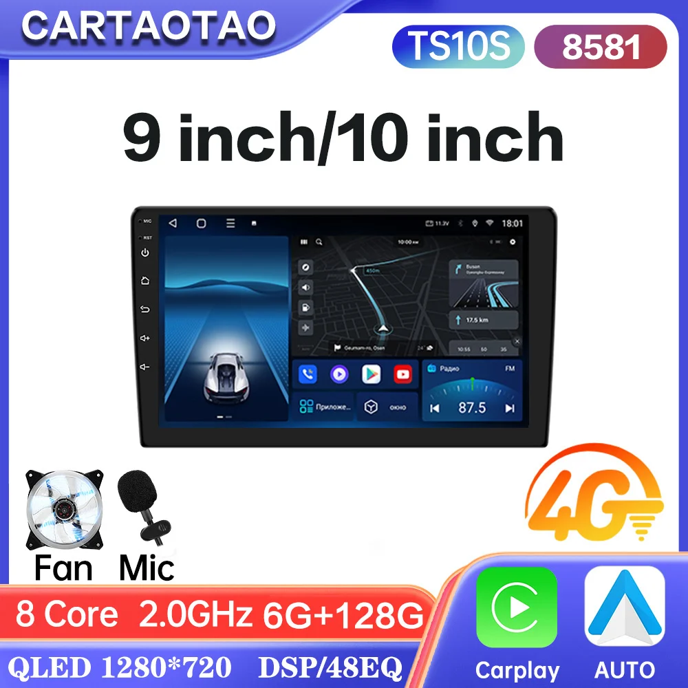 Radio para coche TS10 7862S con Android 12, CarPlay, Android Auto, GPS, reproductor multimedia, pantalla de 9/10'', 2 DIN, autoradio, 4G SIM, 8 núcleos, sin DVD. 1