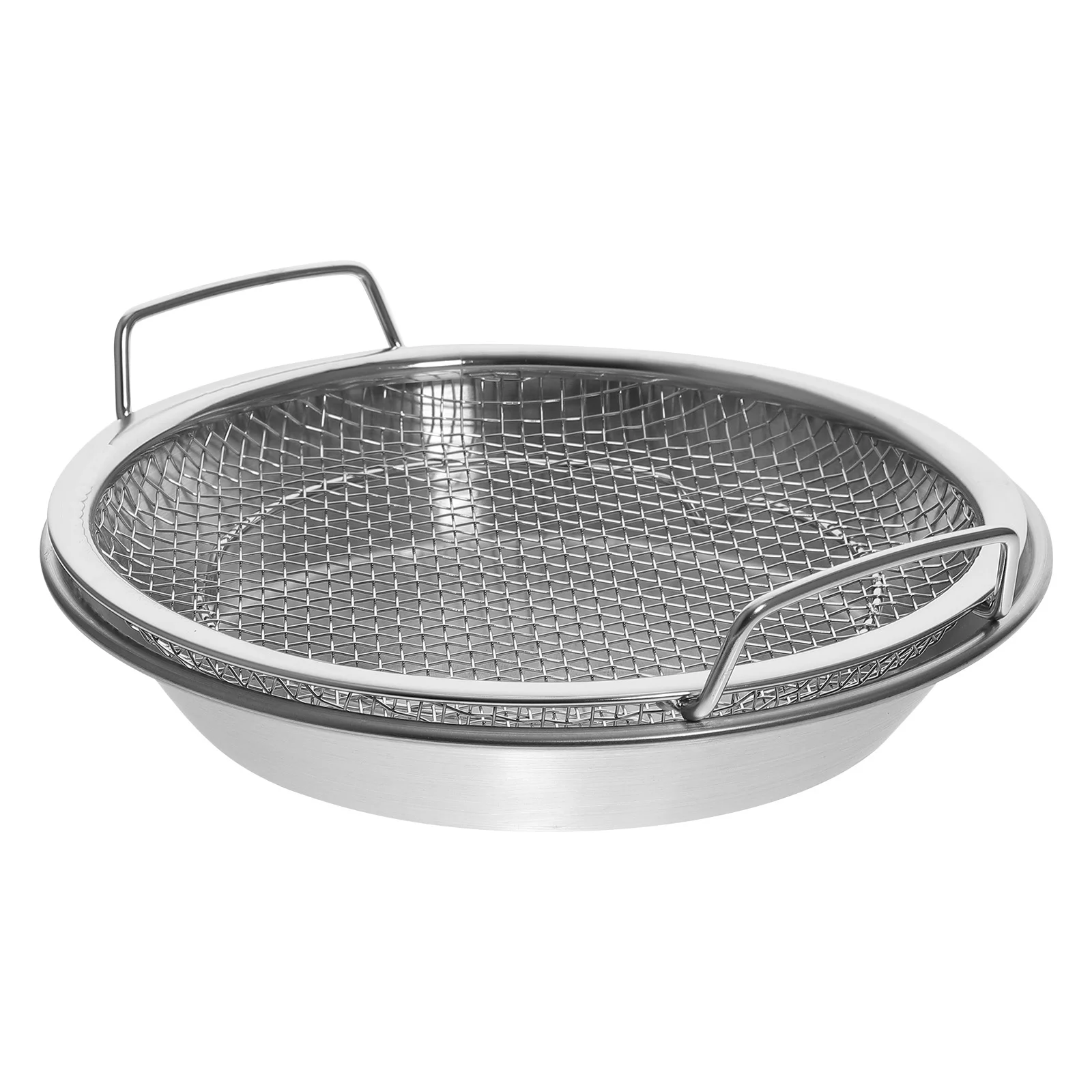 

Drain Pan Fried Food Serving Tray Snack Containers Stainless Steel Holder Grill
