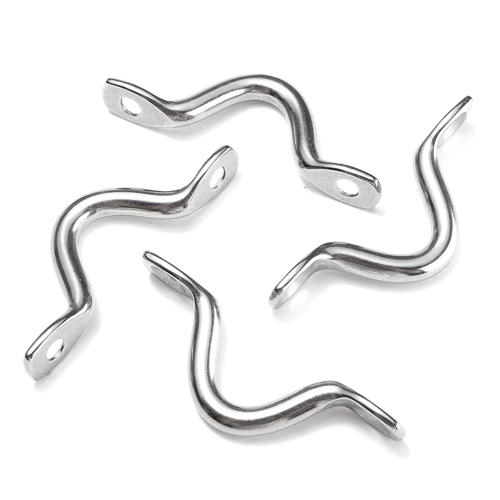 

4Pcs 5mm Stainless Steel Wire Eye Strap Boat Marine Tie Down Fender Hook Canopy Heavy Duty Wire Eye Straps (Pad Eyes)