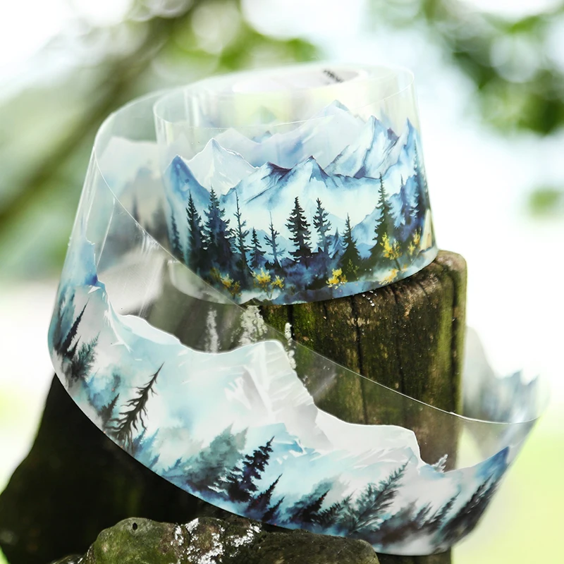 Yoofun 4.5x200cm Mountain and Forest  PET Tape Vintage Plant Landscaping Masking Tape Collage Creative DIY Journal Stationery 4
