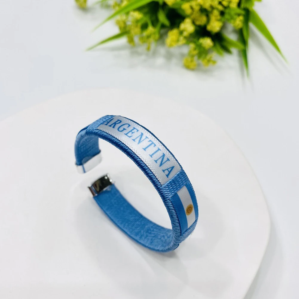 Country Flag Bracelet Diameter 65mm National Flag Style Bracelet Fashion Football Fans Wristband for Football Match Cheering