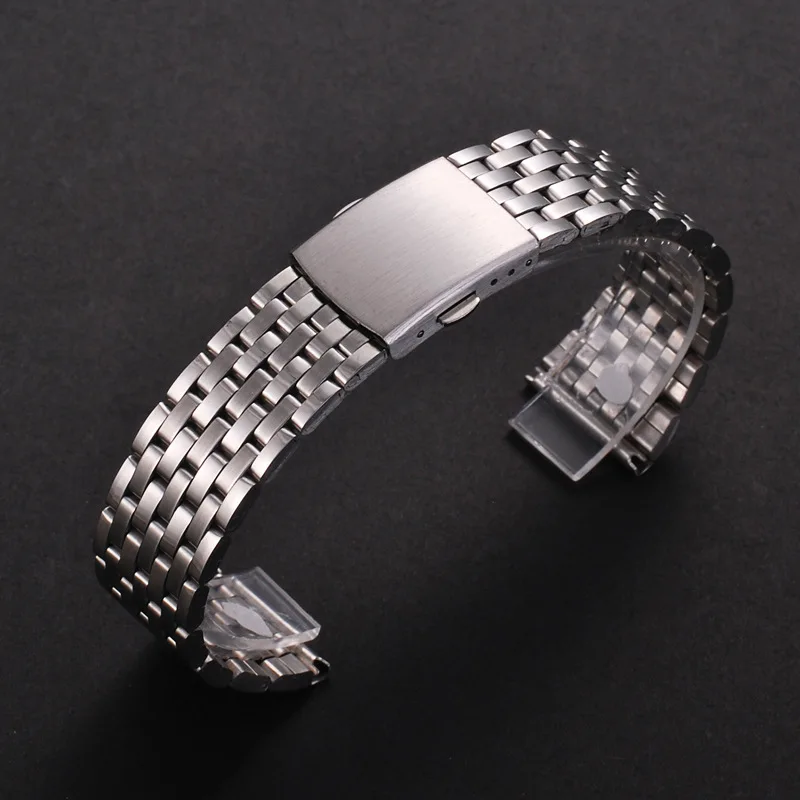 Elegant Stainless Steel Bracelet Watch Band with Secure Folding Clasp