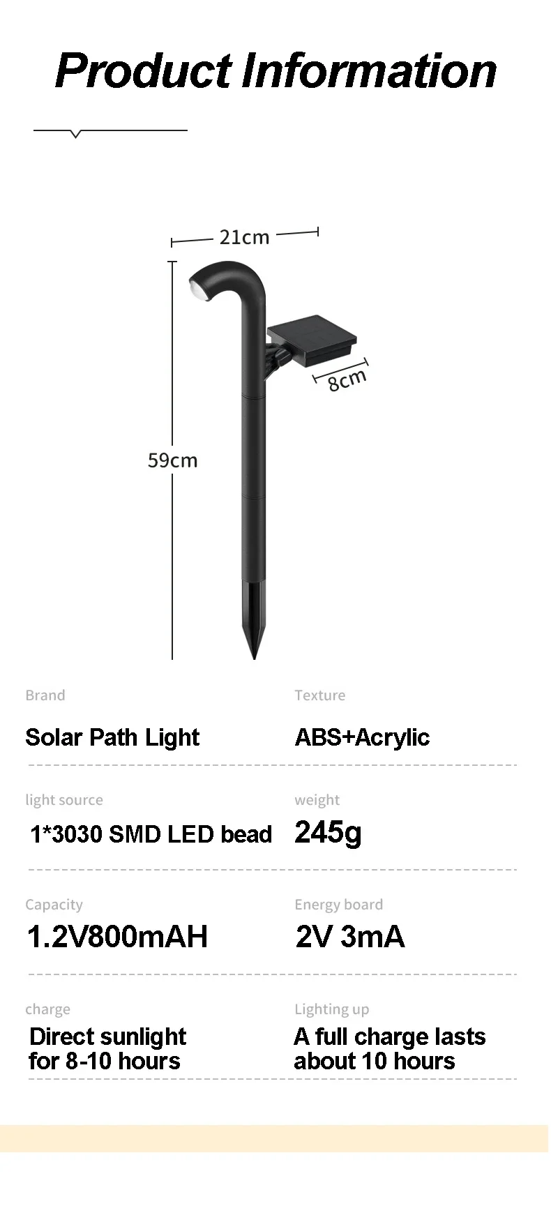 Description Picture 5 of item1-4 Pcs LED Solar Powered Spotlight IP55 Waterproof Lawn Lamps Warm Light Projection Path Lamp for Walkway Patio Garden Decor