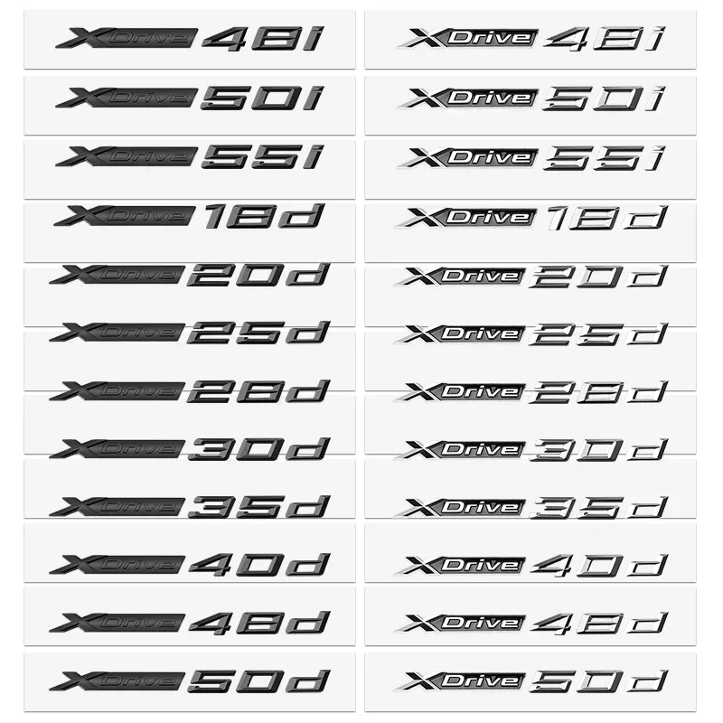 자동차 펜더 엠블럼 트렁크 배지 스티커, 3D Xdrive 20d 30d 35d 40d 50d 20i 25i 30i, BMW M X1 X3 X4 X5 X6 X7 GT 로고 액세서리