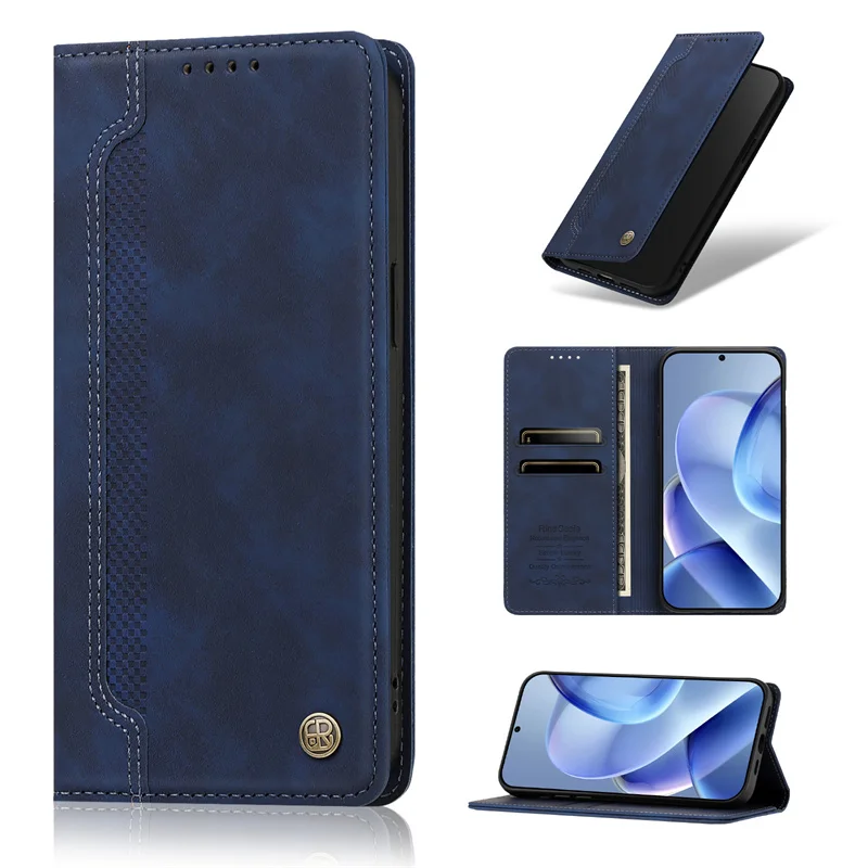 Luxury Business Magnetic Stand Wallet Phone Case Cover