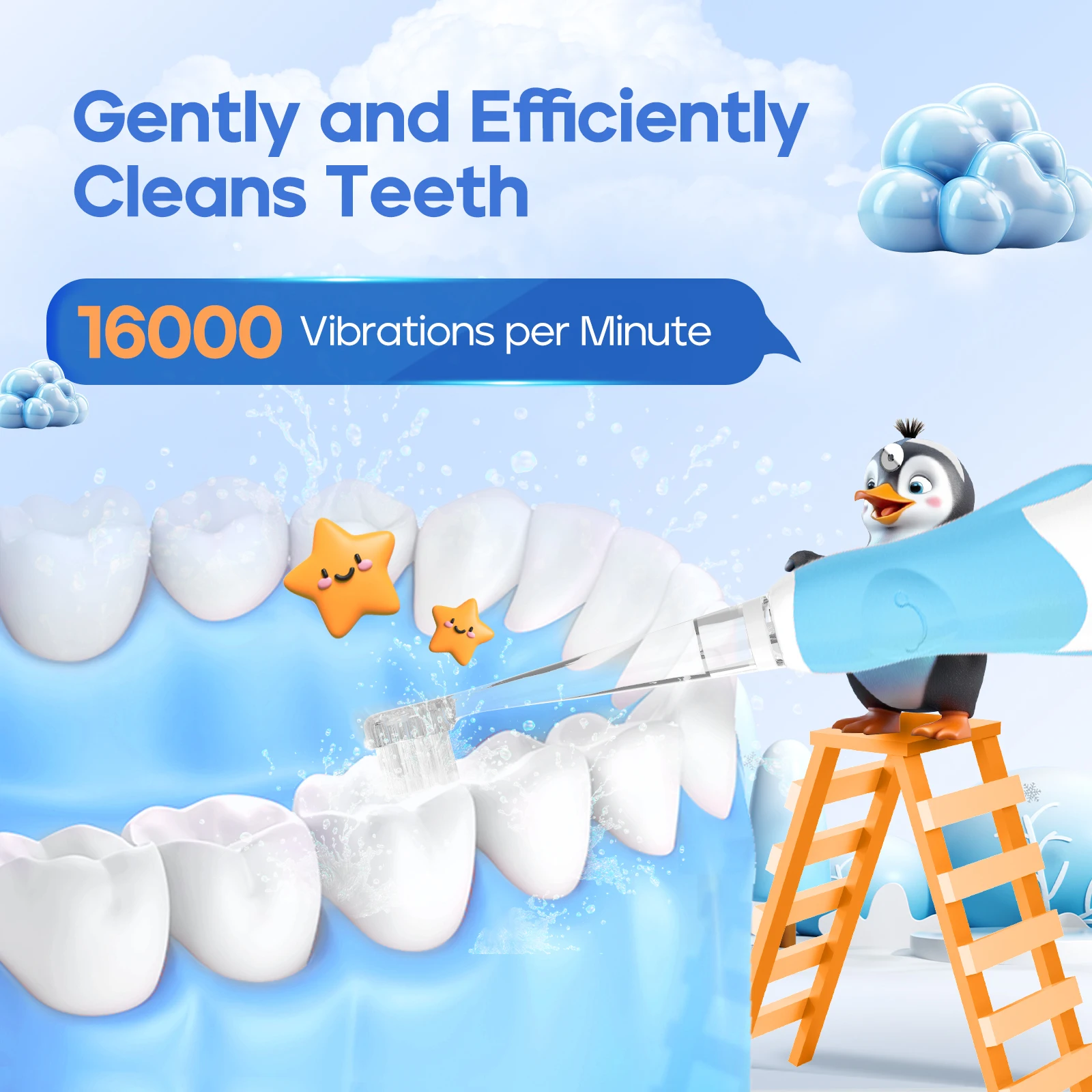 Kids Electric Toothbrush, Seago with 4 Replacement Brush Heads