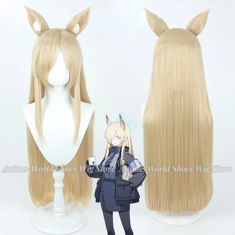 

Ogata Kanna Cosplay Wig Blue Archive Blonde Long 90cm Synthetic Hair Heat Resistant Halloween Role Play Party Carnival + Wig Cap